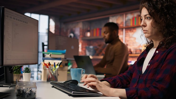 Estudiante de programación trabajando en proyecto web